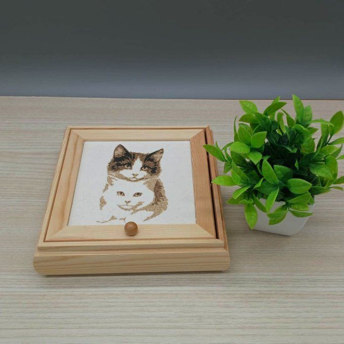 Boite à bijoux chats complices