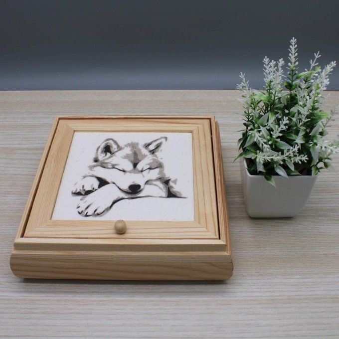boite à bijoux loup dans décor