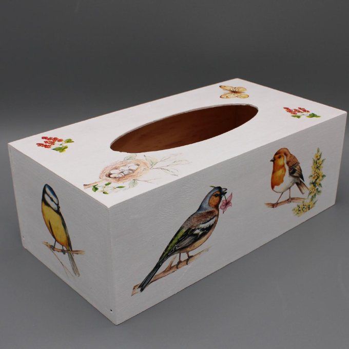 Boîte à mouchoirs Oiseaux artisanale