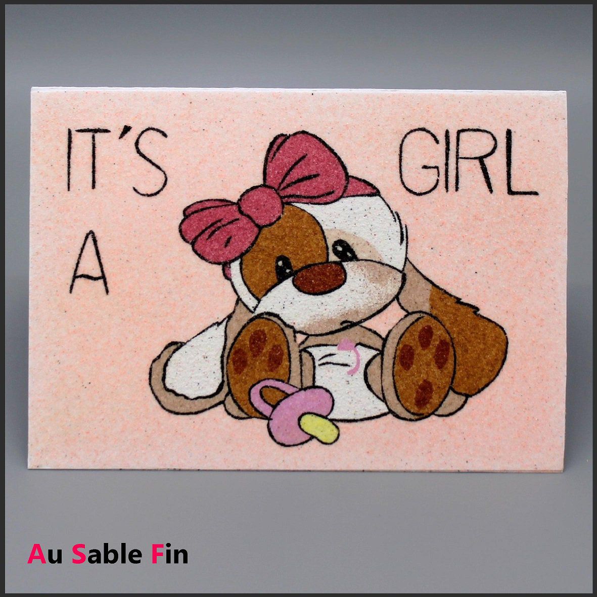 Carte en sable - It's a girl