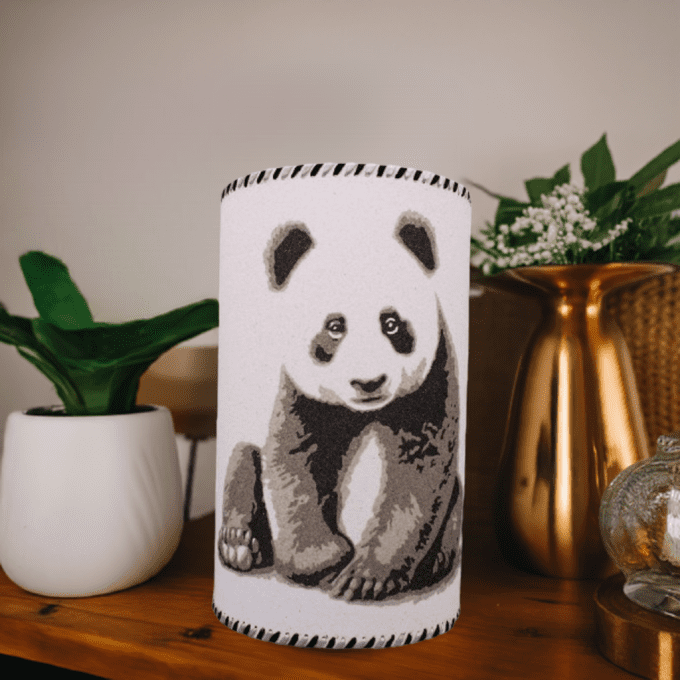 Dessin de panda mignon noir et blanc