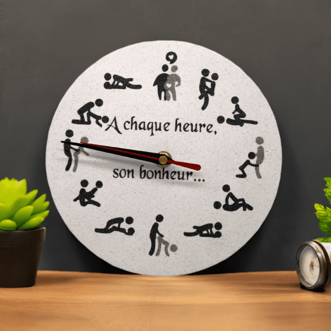 Horloge déco érotique originale - Cadeau insolite pour couple