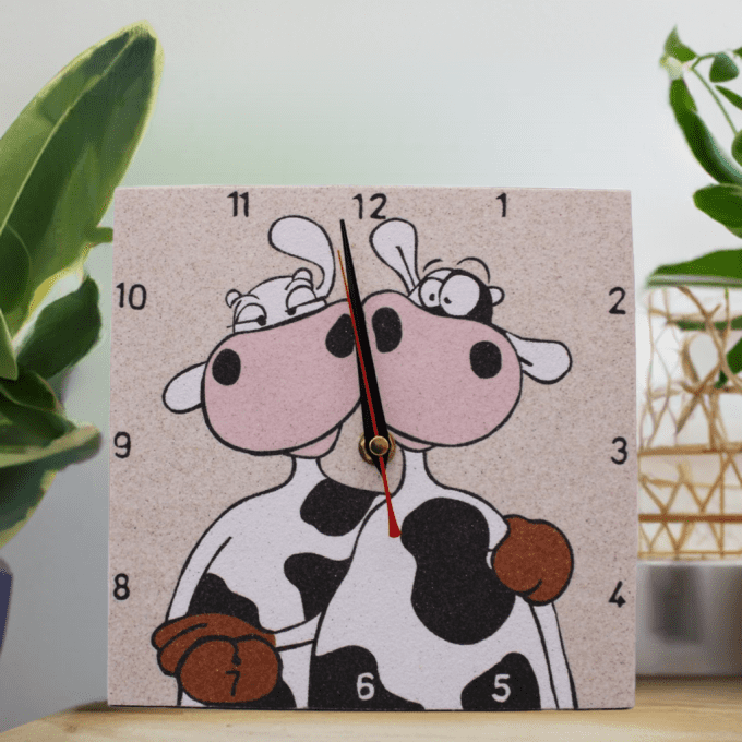 Horloge déco humour ferme – vaches cartoon mignonnes