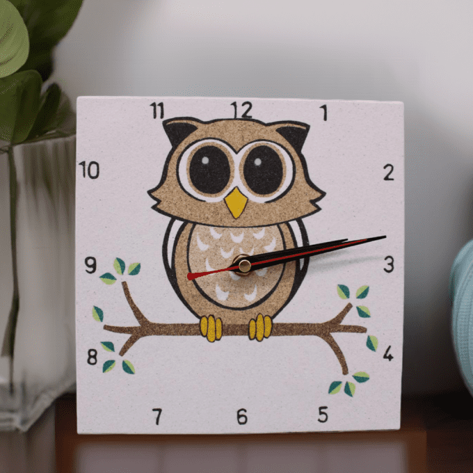 Horloge hibou bois enfant chambre déco murale chouette mignonne