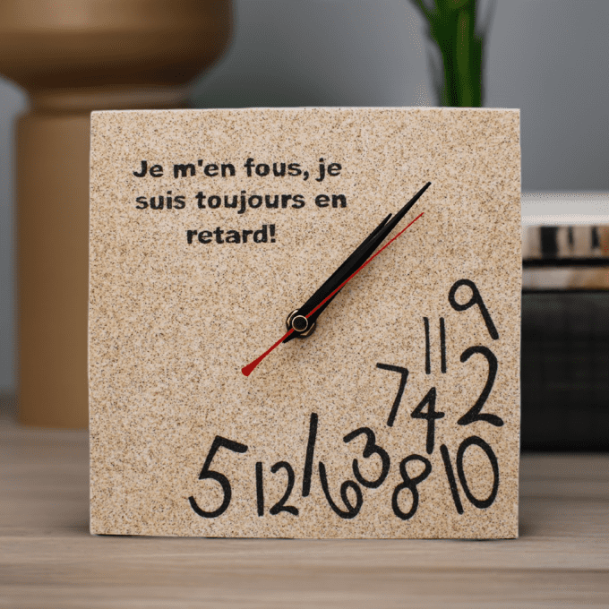 Horloge murale originale – Je suis toujours en retard – Design humoristique