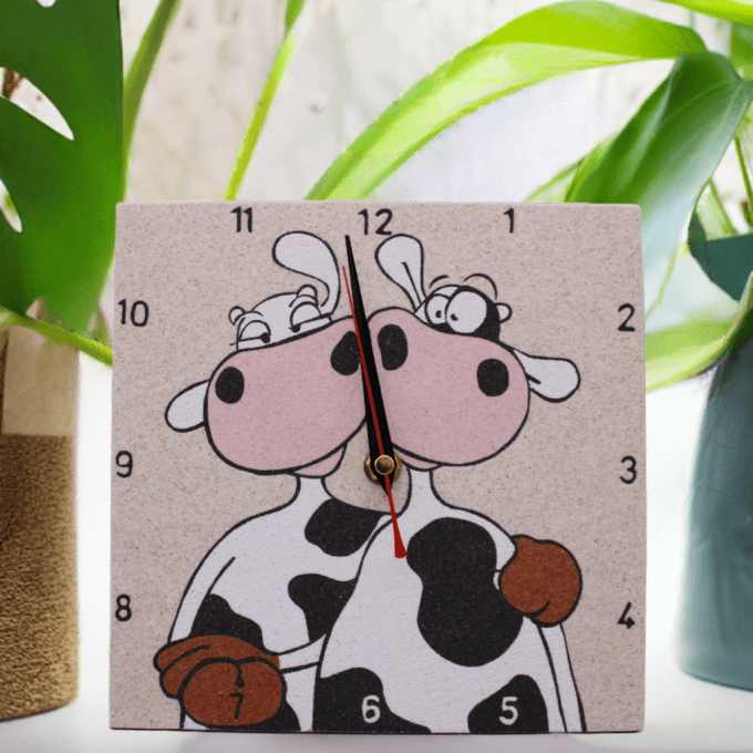 Horloge murale vaches rigolotes – déco cuisine campagne