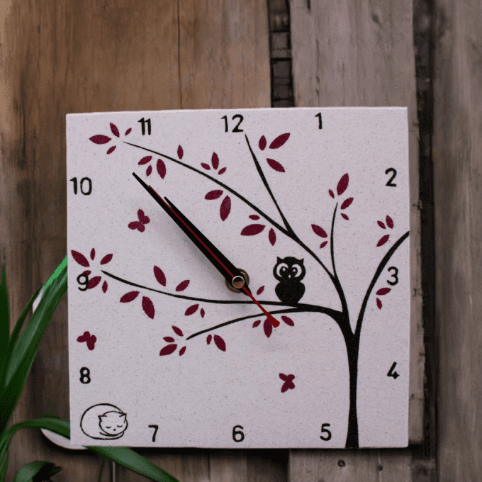 Horloge scandinave oiseaux design minimaliste décoration murale