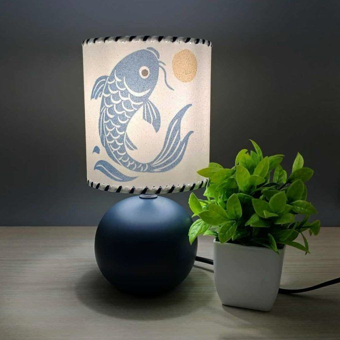 Lampe avec abat-jour en sable -Carpe d'Azur