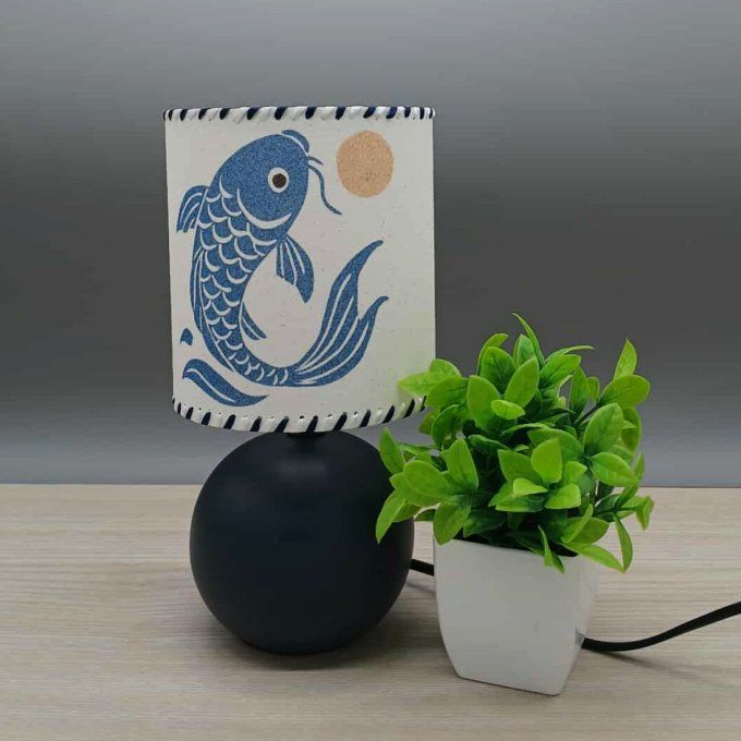 Lampe avec abat-jour en sable -Carpe d'Azur