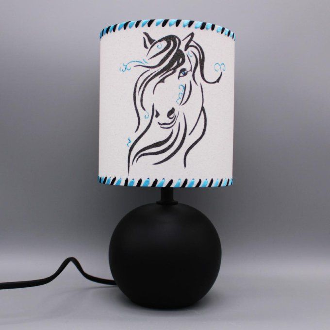 Lampe Cheval élégant pied noir