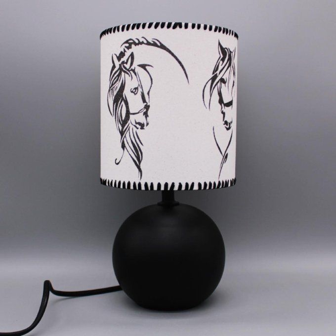 Lampe avec abat-jour en sable - Chevaux