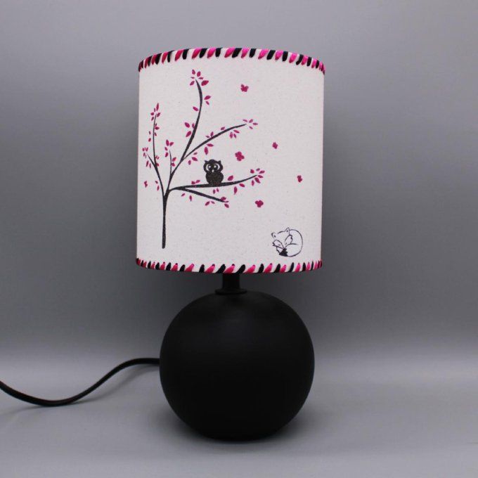 Lampe Hibou perché pied noir