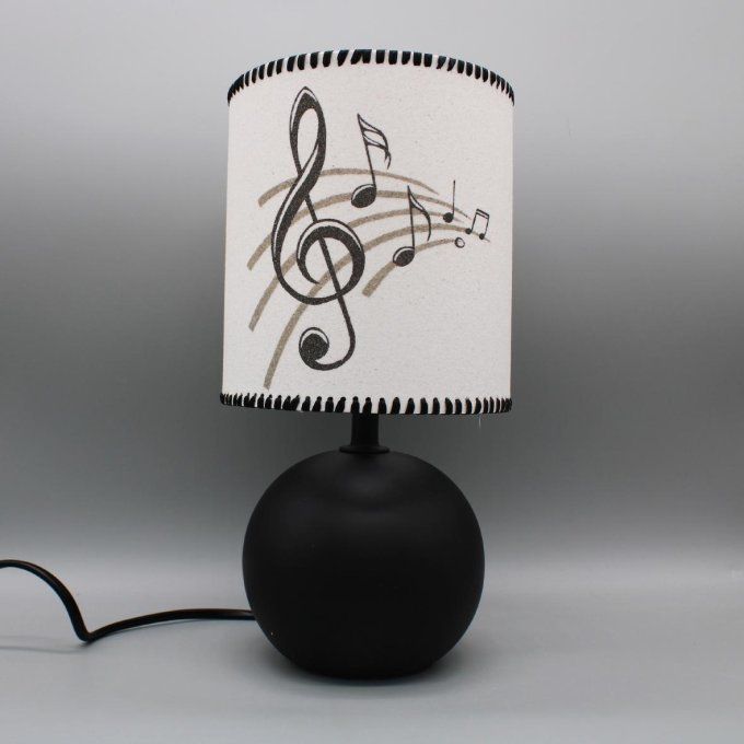 Lampe Notes de musique noire et blanche