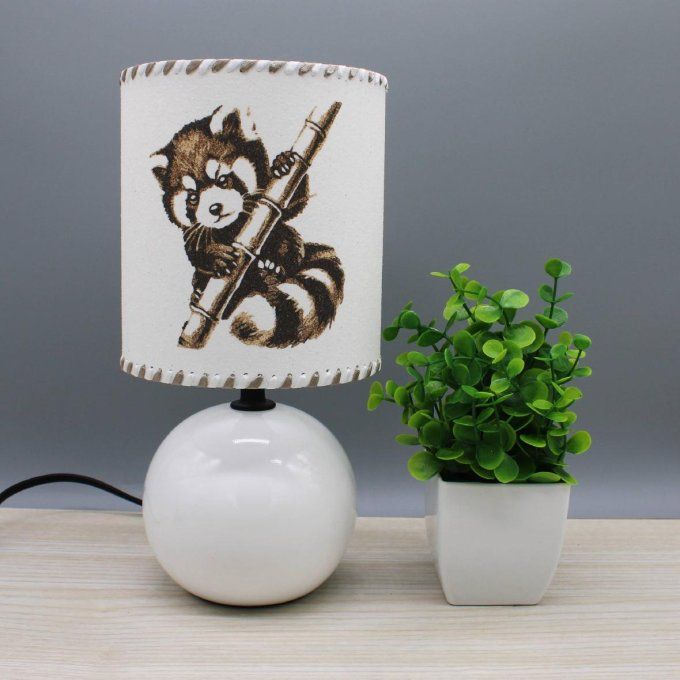 Lampe Panda roux pied blanc lisse