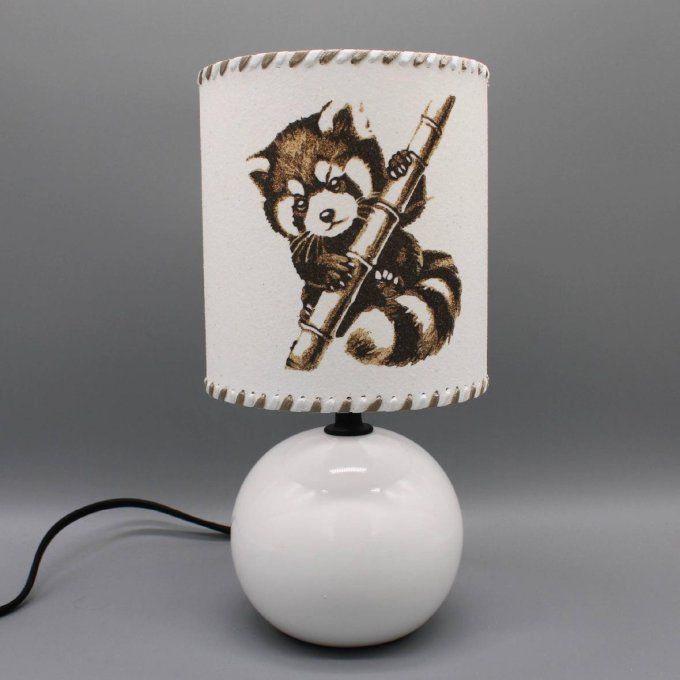 Lampe Panda roux pied blanc