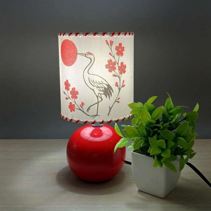 Lampe avec abat-jour en sable - Soleil du japon