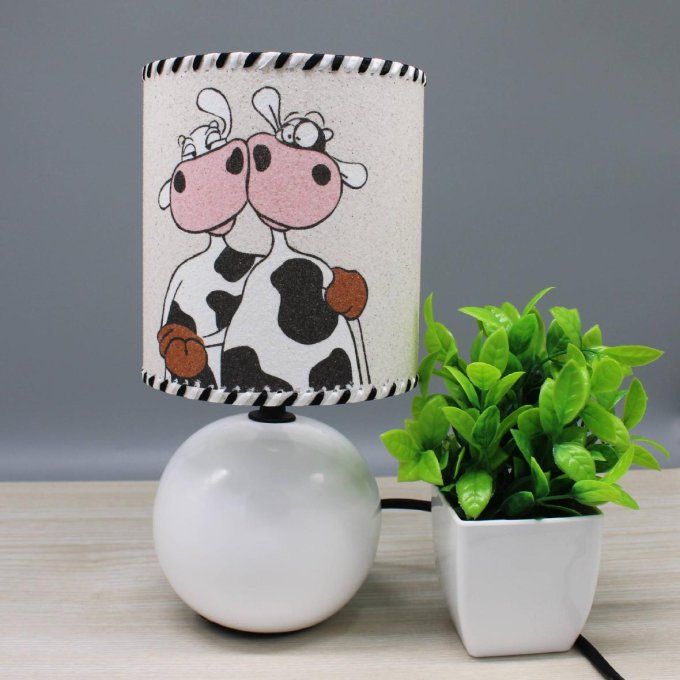 Lampe Vaches pied blanc dans décor