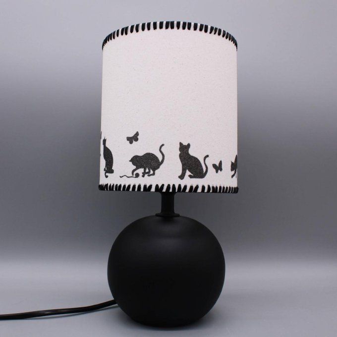 Lampe Chats joueurs pied noir