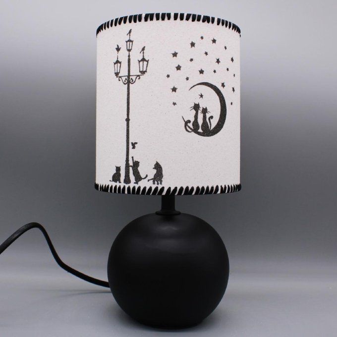 Lampe Chats romantiques pied noir
