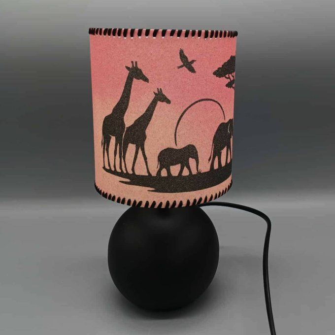 Lampe avec abat-jour en sable - Crépuscule africain