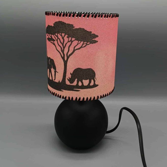 Lampe avec abat-jour en sable - Crépuscule africain