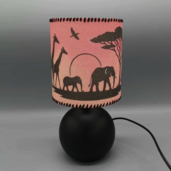 Lampe avec abat-jour en sable - Crépuscule africain
