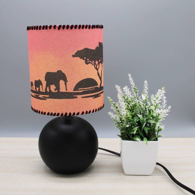 Lampe Savane pied noir mat