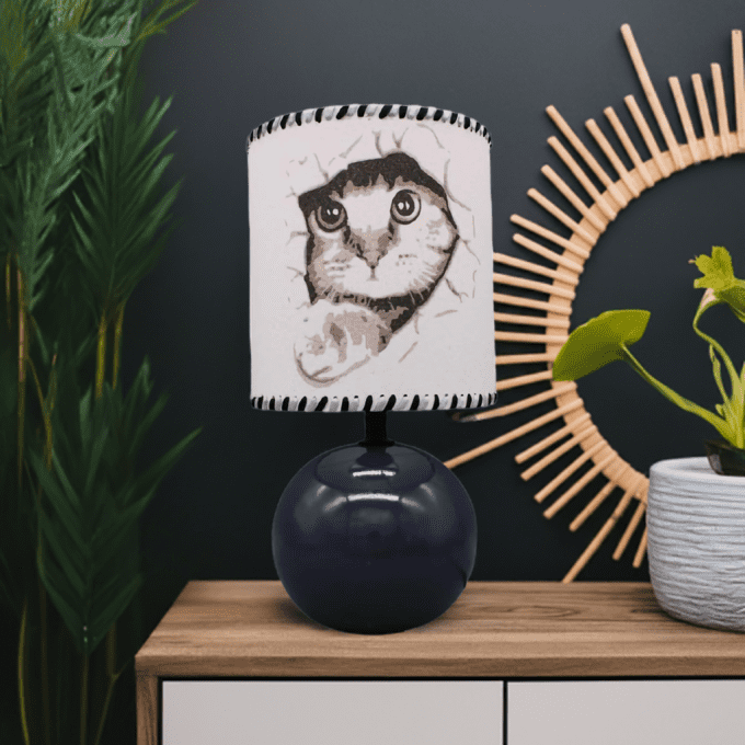 Lampe chat réaliste en sable - décoration moderne et design