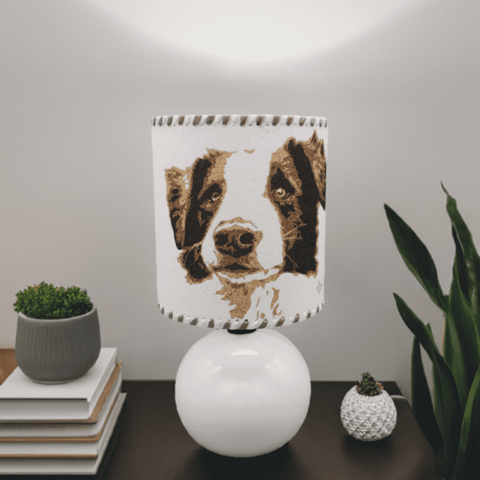 Lampe chien Saint-Bernard faite main – idée cadeau originale