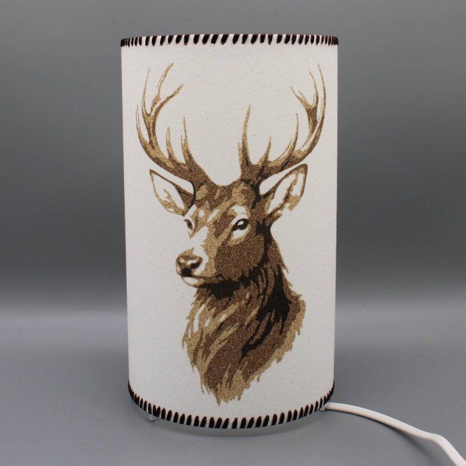 lampe cylindre cerf majestueux