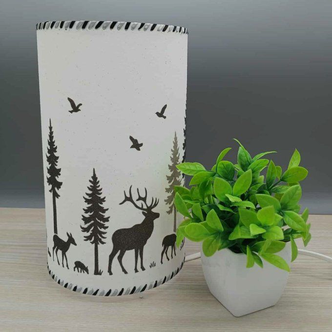 Lampe cylindre en sable - Forêt boréale