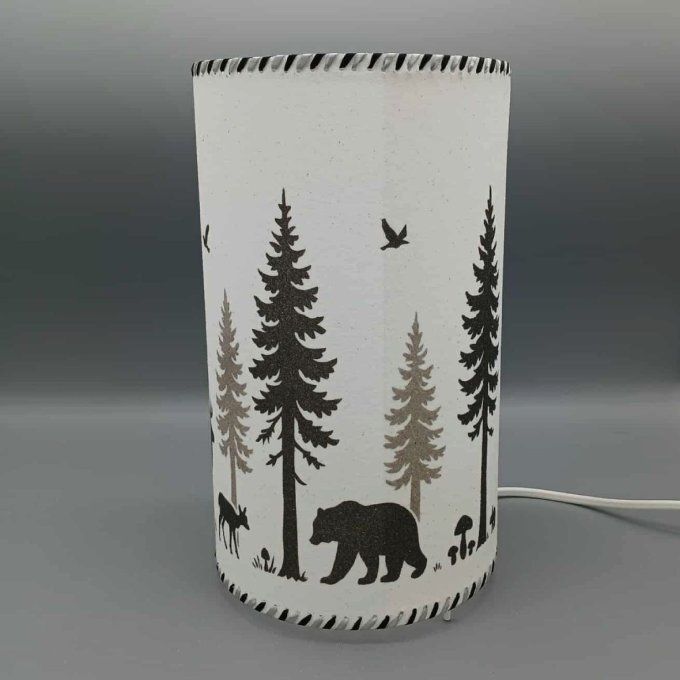 Lampe cylindre en sable - Forêt boréale