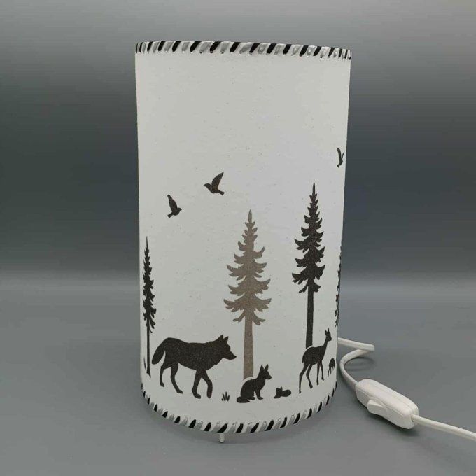 Lampe cylindre en sable - Forêt boréale