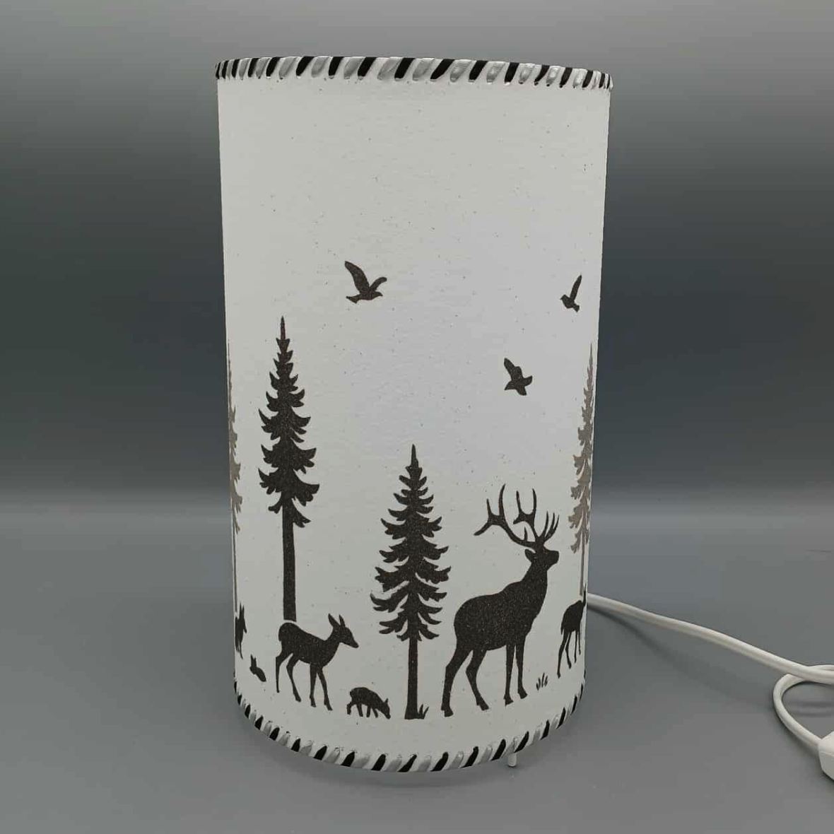 Lampe cylindre en sable - Forêt boréale