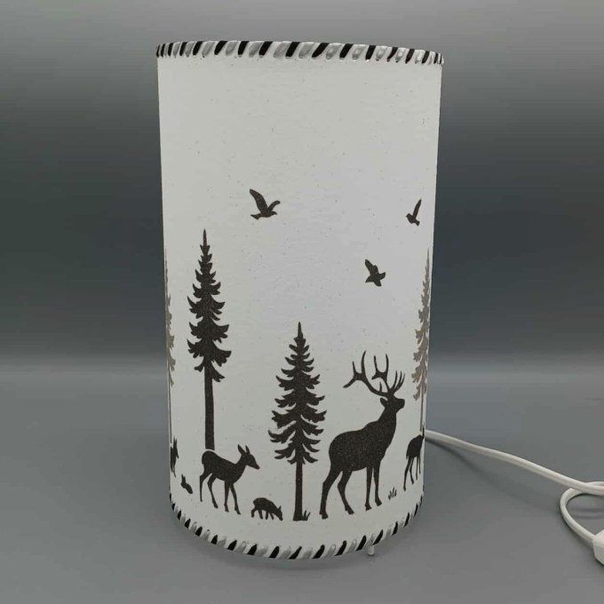 Lampe cylindre en sable - Forêt boréale