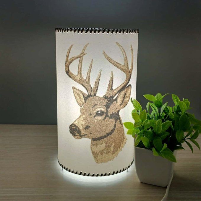 Lampe cylindre en sable - Grand cerf