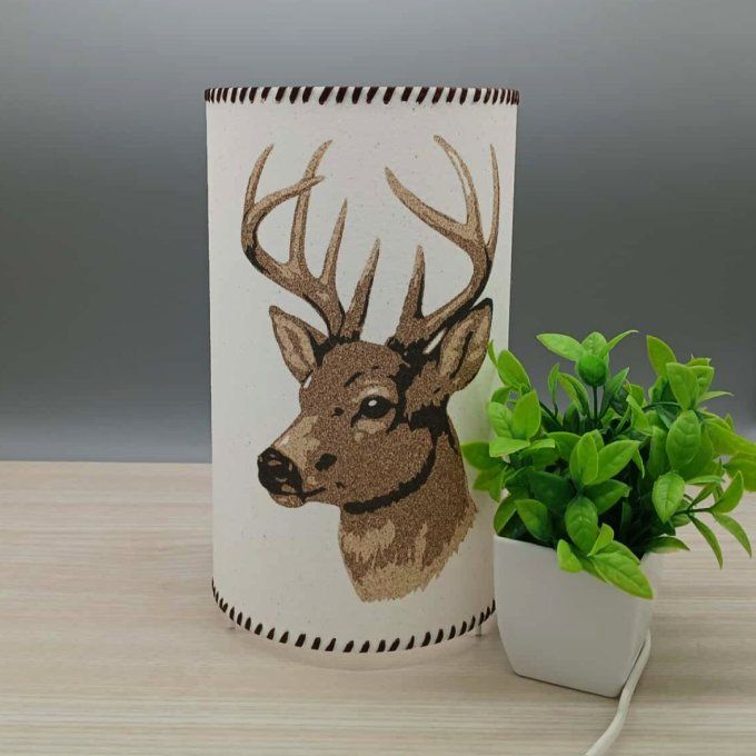 Lampe cylindre en sable - Grand cerf