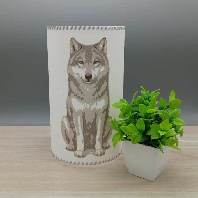 Lampe cylindre en sable - Loup solitaire