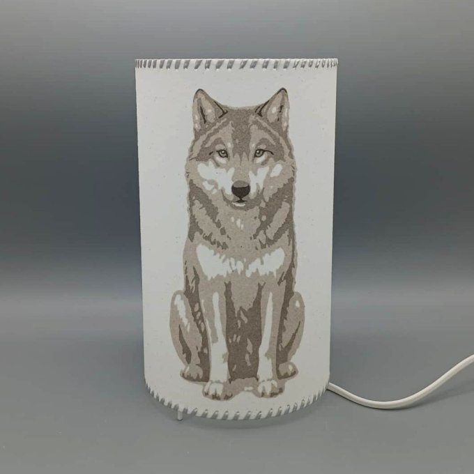 Lampe cylindre en sable - Loup solitaire