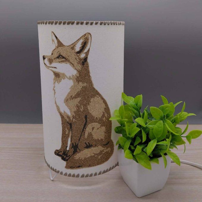 Lampe cylindre en sable - Chouette perchée - Copie