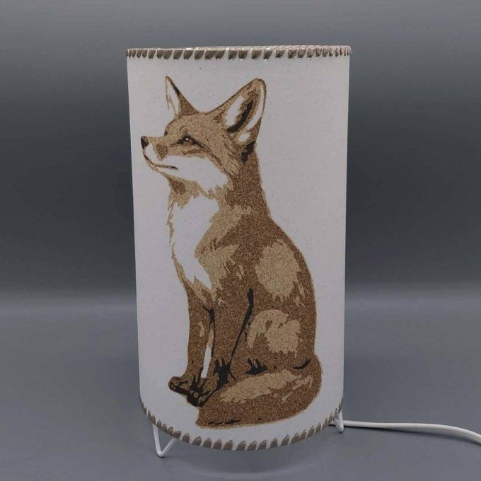 Lampe cylindre en sable - Chouette perchée - Copie