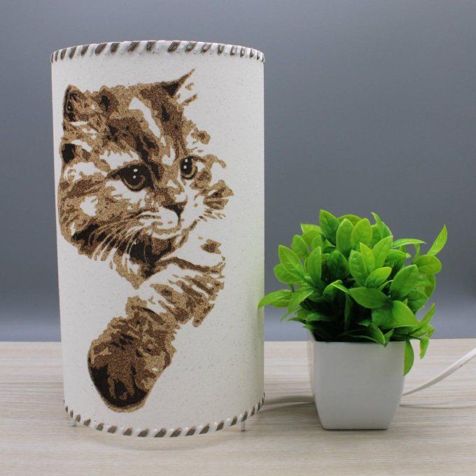 lampe artisanale chat en  sable