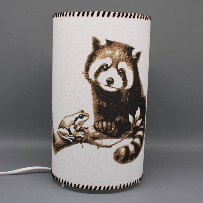 Lampe Panda roux cylindrique