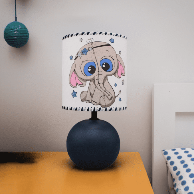 Lampe de chevet éléphant kawaii – idée cadeau naissance ou baptême