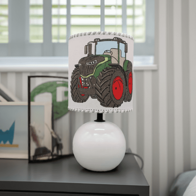Lampe de chevet enfant motif tracteur dessin animé – cadeau original garçon