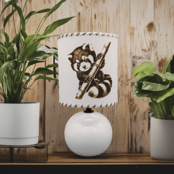 Lampe de chevet faite main panda roux