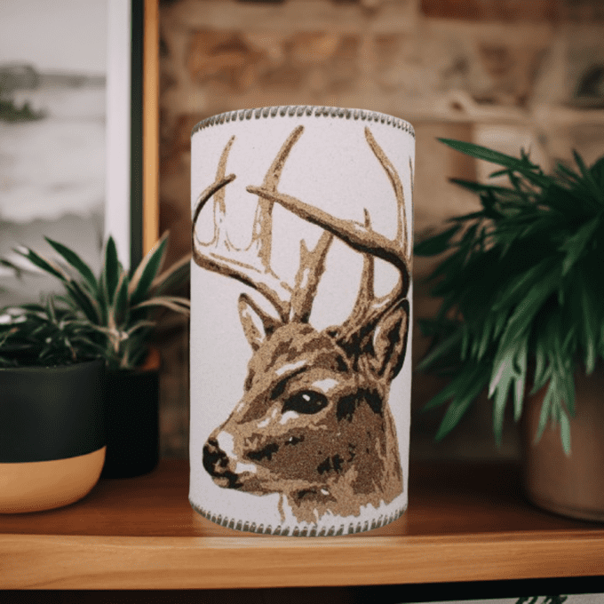Lampe décorative cerf majestueux – ambiance chalet bois