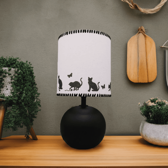 Lampe décorative chats noirs silhouette design