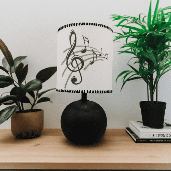 Lampe design noire clé de sol – idée cadeau pour amateur de musique