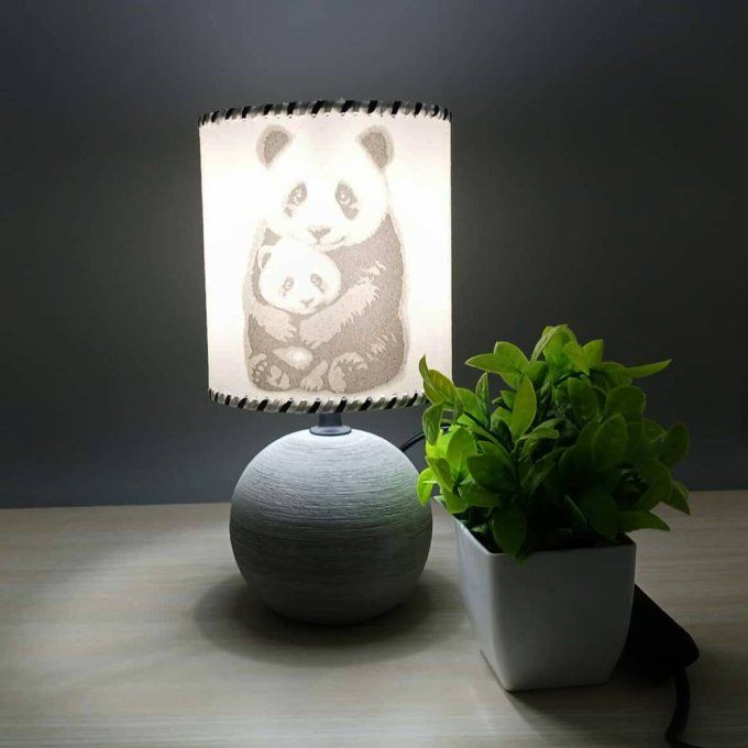 Lampe avec abat-jour en sable - Douceur de panda